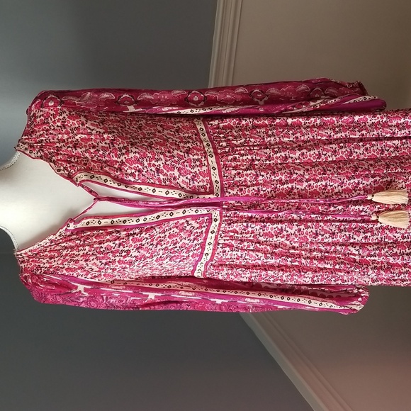 FREE PEOPLE HAPPY FEELINGS MIDI DRESS IN PEACH PIE COMBO- NWT - Picture 2 of 11